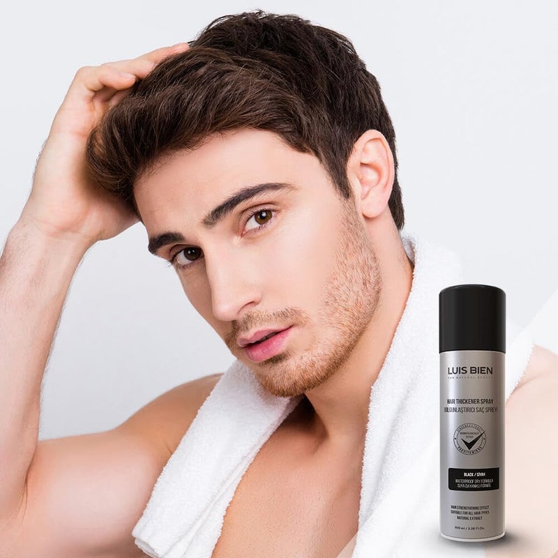 LUIS BIEN Hair Thickening Spray for Men and Women,Instant Hair Growth-Hair Building Fibers -Full and Thick Hair Instantly-Natural Hair Look-Easy and Quick Apply-Dark Brown 100 ML - Image 5