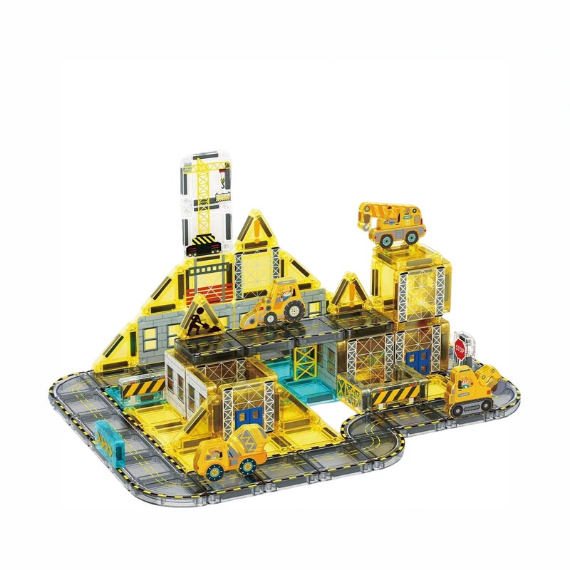 Portable Magnetic Tiles Set for Kids - Engineering/Fire/Police (40PCS) - Image 5