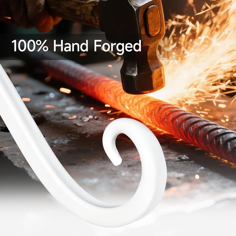 Acteomsly 4 Pack 12Inch Plant Hanger, Sturdy Hanging Plant Bracket Hooks Outdoor, Bird Feeder Hanger for Bird Feeders, Planters, Lanterns, Wind Chimes Indoor Outdoor (White) - Image 5