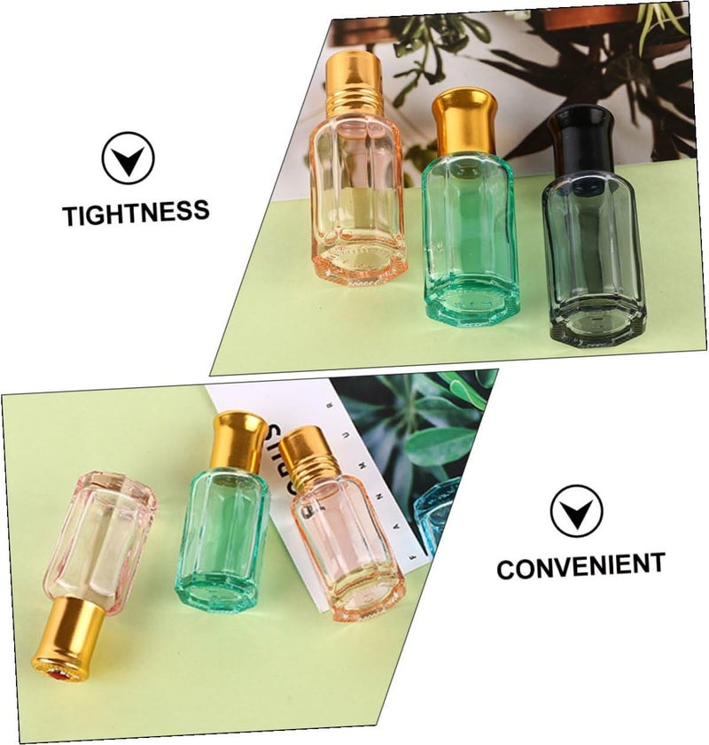 6pcs 6ml Glass Roll-on Bottles for Perfume and Essential Oils, Portable Octagonal Sealed Travel Roller Bottles with Leak-resistant Caps, Cosmetic Sample Vials for On-the-go Use - Image 5