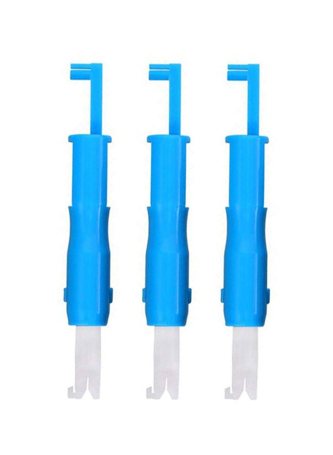 NIBEMINENT 3-Piece Automatic Sewing Machine Needle Threader Line Inserter Tool Blue/White