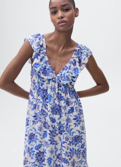 MANGO Ruffled Floral Print Dress  - Image 3
