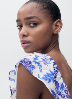 MANGO Ruffled Floral Print Dress  - Image 4