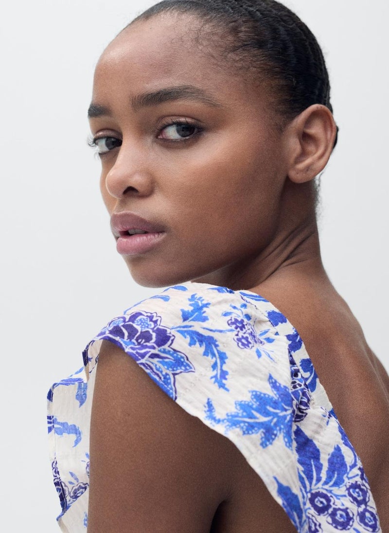 MANGO Ruffled Floral Print Dress  - Image 4