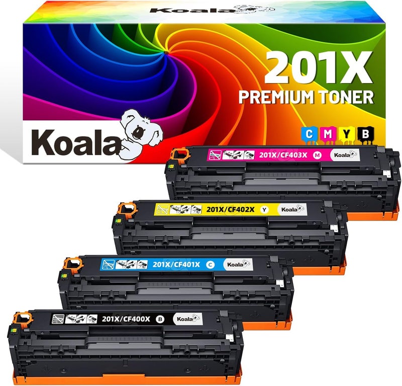 Koala 201X LaserJet Toner Cartridges Compatible with HP 201X 201A CF400X CF400A CF401X CF402X CF403X for Color LaserJet Pro MFP M277dw M277n M252dw M277 M274n M252n M252 M277c6 CyCyCyCyCyCy - Image 1