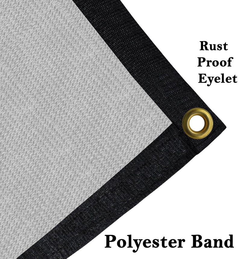 GREEN DECOR HDPE Sun Shade Cloth Canopy Cover with PP Band & Grommets & 85-90% Sun & UV Protection Used for Patio,Garden,Porch,Balcony,Outdoor Area (Grey Color, 9.5 X 17 Feet)(Pack of 1 Piece) - Image 3