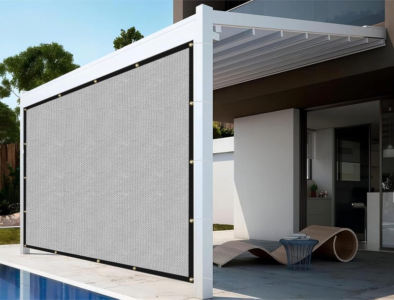GREEN DECOR HDPE Sun Shade Cloth Canopy Cover with PP Band & Grommets & 85-90% Sun & UV Protection Used for Patio,Garden,Porch,Balcony,Outdoor Area (Grey Color, 9.5 X 17 Feet)(Pack of 1 Piece) - Image 1