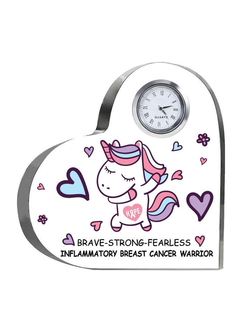 PRINTSHOP4ME - PinkCancer Awareness Heart-Shaped Crystal With Clock-Gifts For PinkCancer Awareness Gifts-PinkCancer Awareness Clock - Image 1
