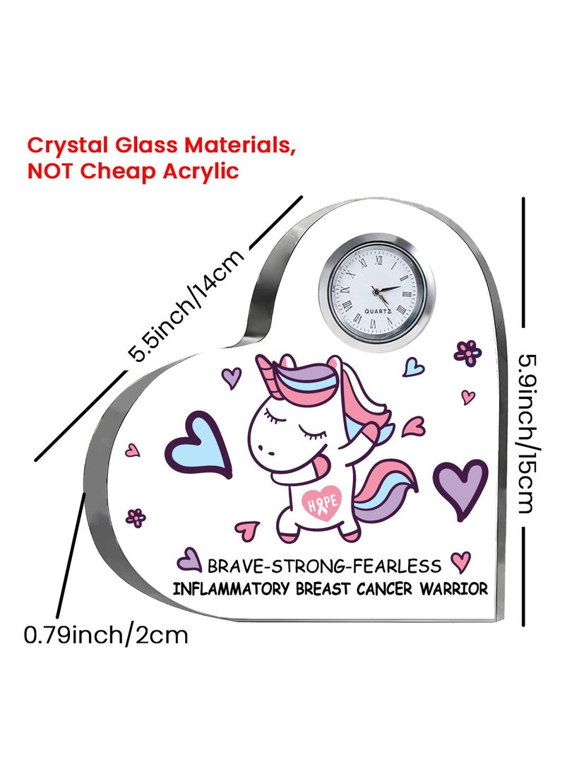 PRINTSHOP4ME - PinkCancer Awareness Heart-Shaped Crystal With Clock-Gifts For PinkCancer Awareness Gifts-PinkCancer Awareness Clock - Image 1