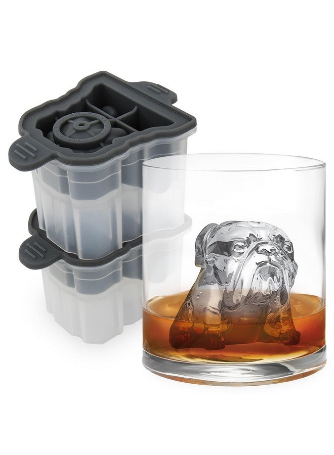 Tovolo Bulldog Shaped Ice Molds, Set of 2 - Large Ice Mold Gift Ideal for Dog Lovers - Unique Ice Mold Chills Drinks - Odor-Free Freezer Storage, Dishwasher-Safe with Silicone Plunger - Image 1
