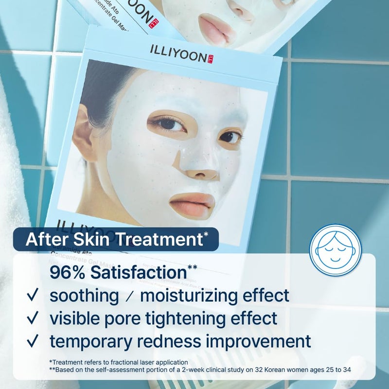 Illiyoon Ceramide Ato Concentrate Gel Face Mask | 34g x 4ea, Ceramide & Collagen Hydrating Overnight Hydrogel Mask with Hyaluronic Acid, Korean Pore Tightening Sleep Mask, Glass Skin Glow - Image 5