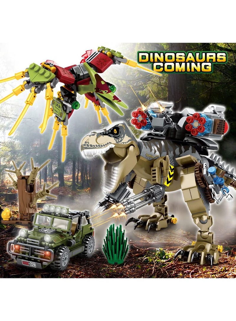 Dinosaurs Building Blocks Set 645 Pcs, Dinosaur for Boys Age 8 9 10 11 12 13 14 Years Toys Kit, Park World, Birthday Gifts and Girls