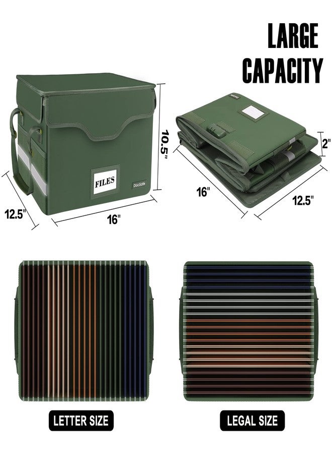 DocSafe File Box Fireproof Document Box with Lock,File Storage Organizer Box with Insert Mesh Pockets,Green,2 Pack - Image 5