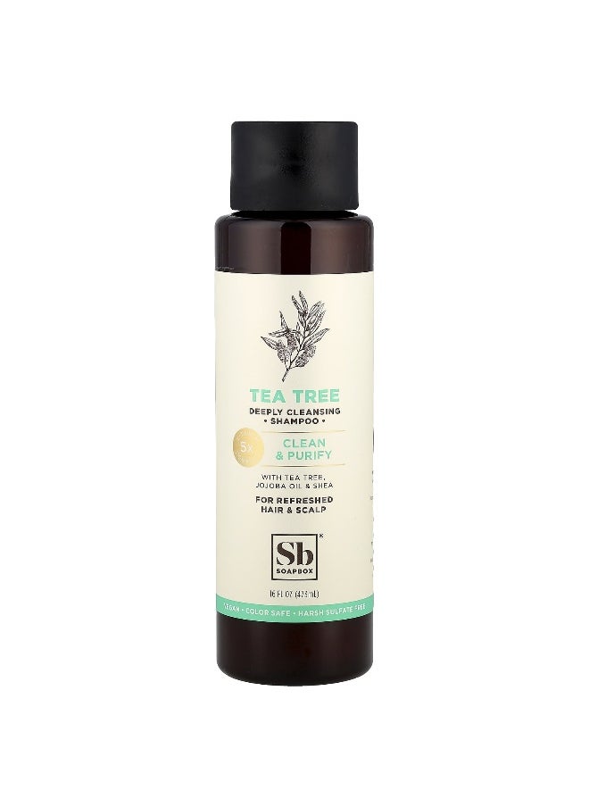 Soapbox - Soapbox, Tea Tree Deeply Cleansing Shampoo, Clean & Purify, 16 fl oz (473 ml) - Image 1