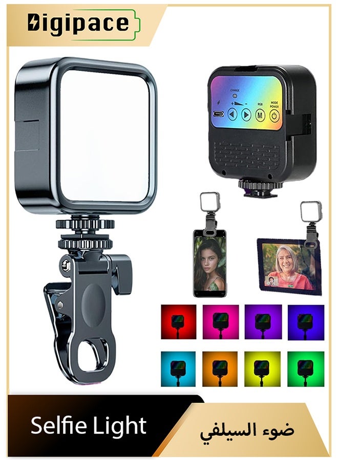 Digipace Portable Clip On Phone Light, Rechargeable Dimmable LED Camera Fill Light with 3 Lighting Modes, Selfie Light for Video Conference Live Stream TikTok YouTube, Pocket Video Lighting for Laptop and Mobile - Image 1