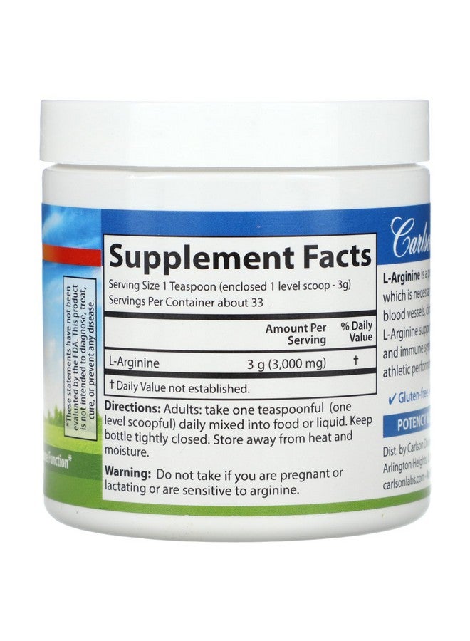 Carlson Labs L-Arginine Powder, 100g - Image 2