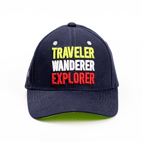 WANDERLOOMS Unisex Cotton Nomad Odyssey Baseball Navy Blue Cap Stylish | Adjustable Strip Caps | Quick Dry Cap - Image 1
