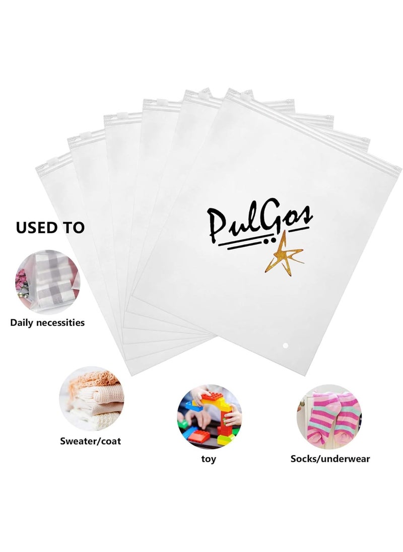 PulGos PulGos Pack of 15 Clothes Organizer Bag For Clothes and Wardrobe Travelling Single Storage For Saree Salwar Suit Lehenga Shoes Dress Dupatta Organizer Frosted Plastic Bags With Zipper  - Image 4