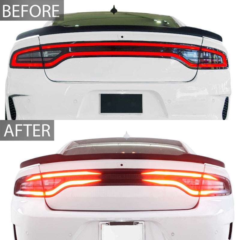 Bogar Tech Designs Tail Light Race Track Bat Vinyl Overlay Decal Cover Compatible with Dodge Charger 2015-2023 - Gloss Black - Image 3