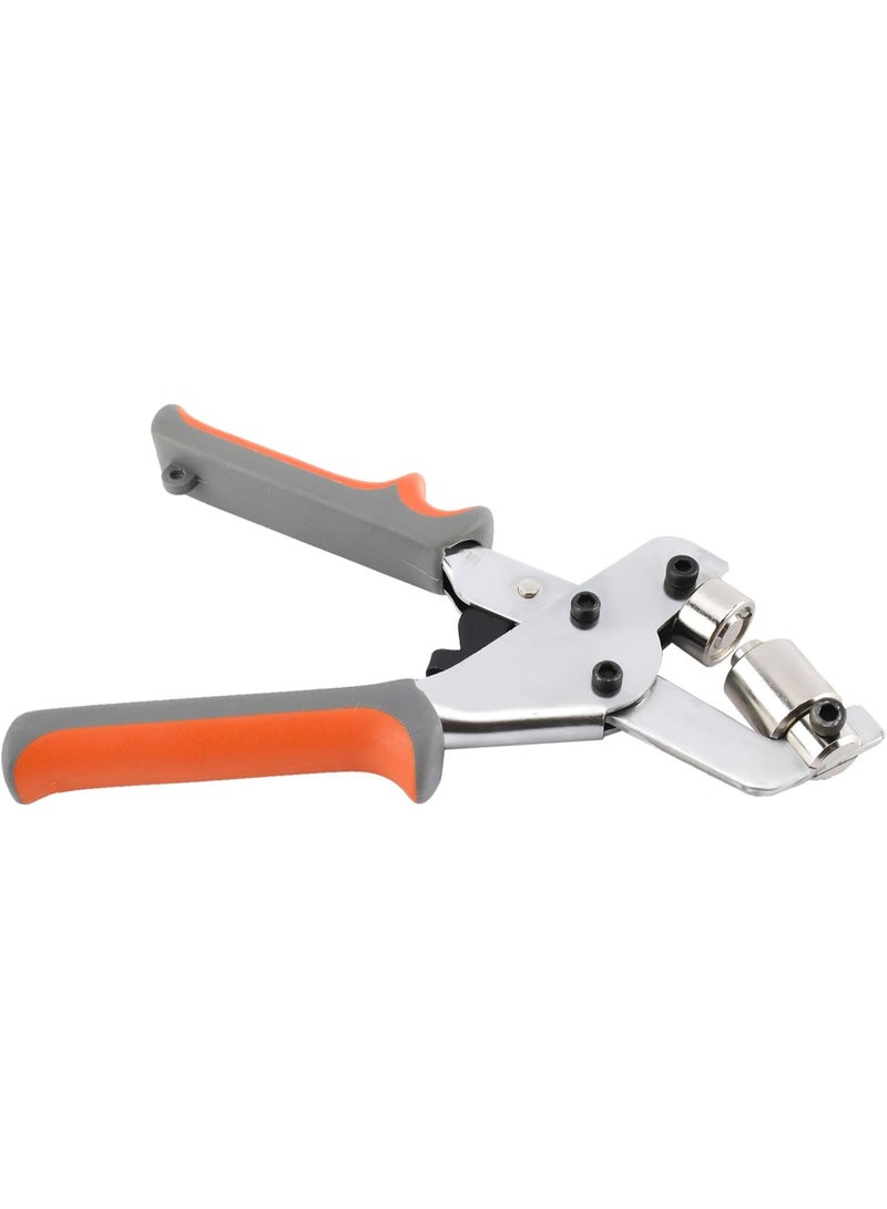 jaexest Grommet Handheld Hole Punch Plier – Portable Manual Grommet Punching Machine – Includes 500pcs 3/8 Inch (10mm) Silver Grommets Eyelets – DIY Craft Tool for Fabric, Leather, Canvas, Tarps - Image 3
