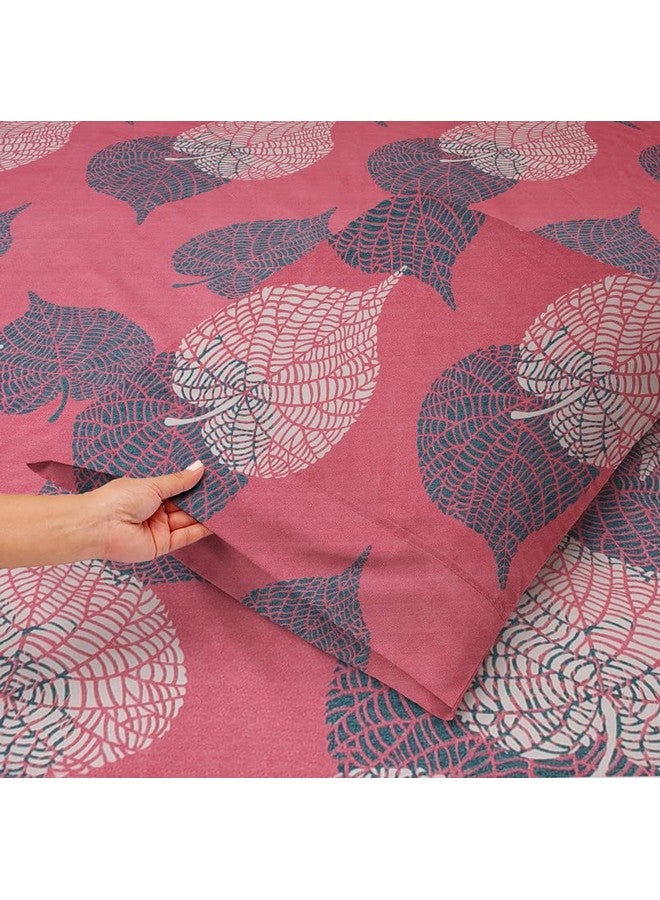 BSB HOME Cotton Pillow Cover/Case Set (2 Pcs) - 18"X28" Inches, Pink&Grey, 105 Tc - Image 2