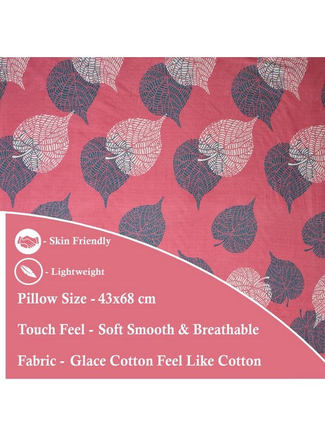 BSB HOME Cotton Pillow Cover/Case Set (2 Pcs) - 18"X28" Inches, Pink&Grey, 105 Tc - Image 3