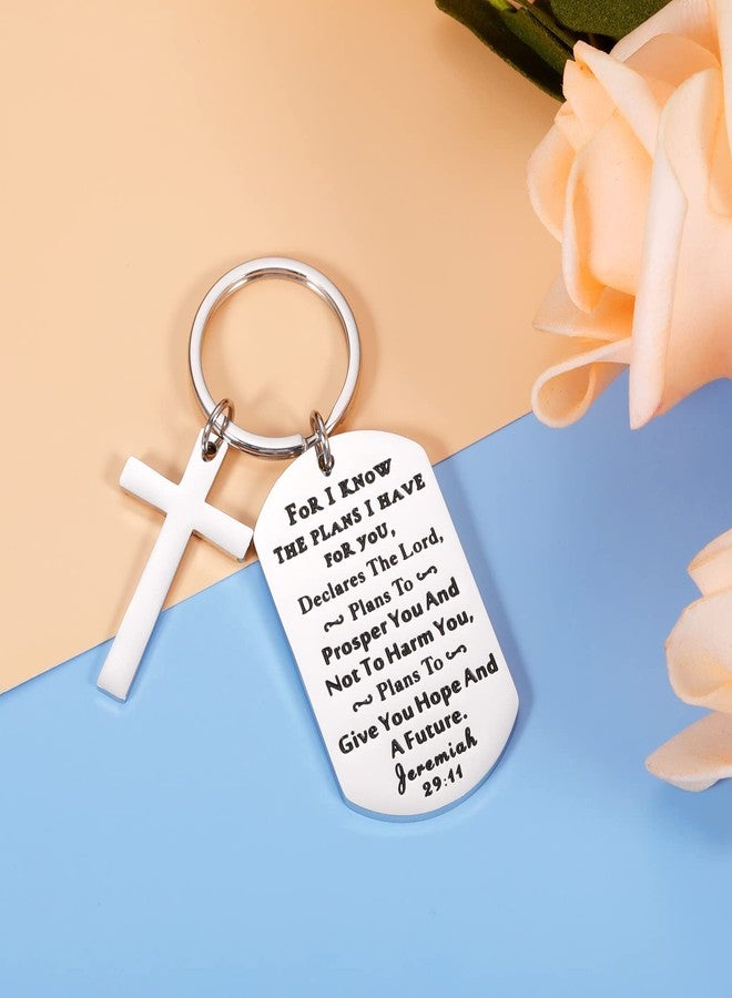 KINMES Christian Keychain Gifts for Men Women Religious Bible Verse Gifts Cross Key chain Inspirational Catholic Gift Jeremiah 29:11 Keychain Easter Baptism Communion Faith Serenity Prayer Gift - Image 5