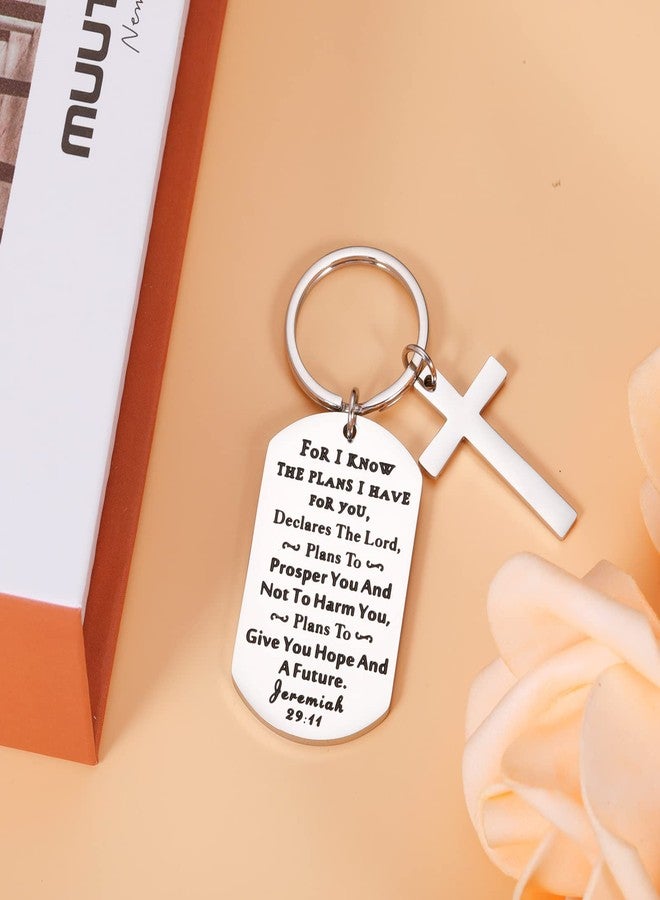 KINMES Christian Keychain Gifts for Men Women Religious Bible Verse Gifts Cross Key chain Inspirational Catholic Gift Jeremiah 29:11 Keychain Easter Baptism Communion Faith Serenity Prayer Gift - Image 4