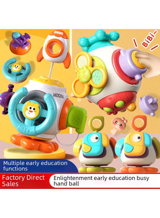 Baby Toy 3-6-12 Months Grit Baby Newborn Hand-held Rattle Manhattan Ball Sesler-Color:【english Color Box】 3-piece Set-bubble Blanzhuanle 213g - Image 3