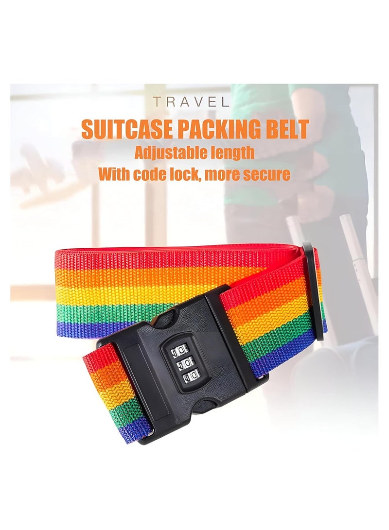 2pcs 5cm Luggage Straps with Password Lock Buckle, Multicolor Luggage Straps with Lock and Buckle Belt Length 180cm, Travel Luggage Straps Easily Recognizable  - Image 5