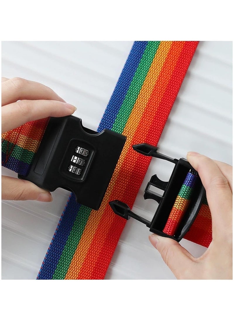 2pcs 5cm Luggage Straps with Password Lock Buckle, Multicolor Luggage Straps with Lock and Buckle Belt Length 180cm, Travel Luggage Straps Easily Recognizable  - Image 4