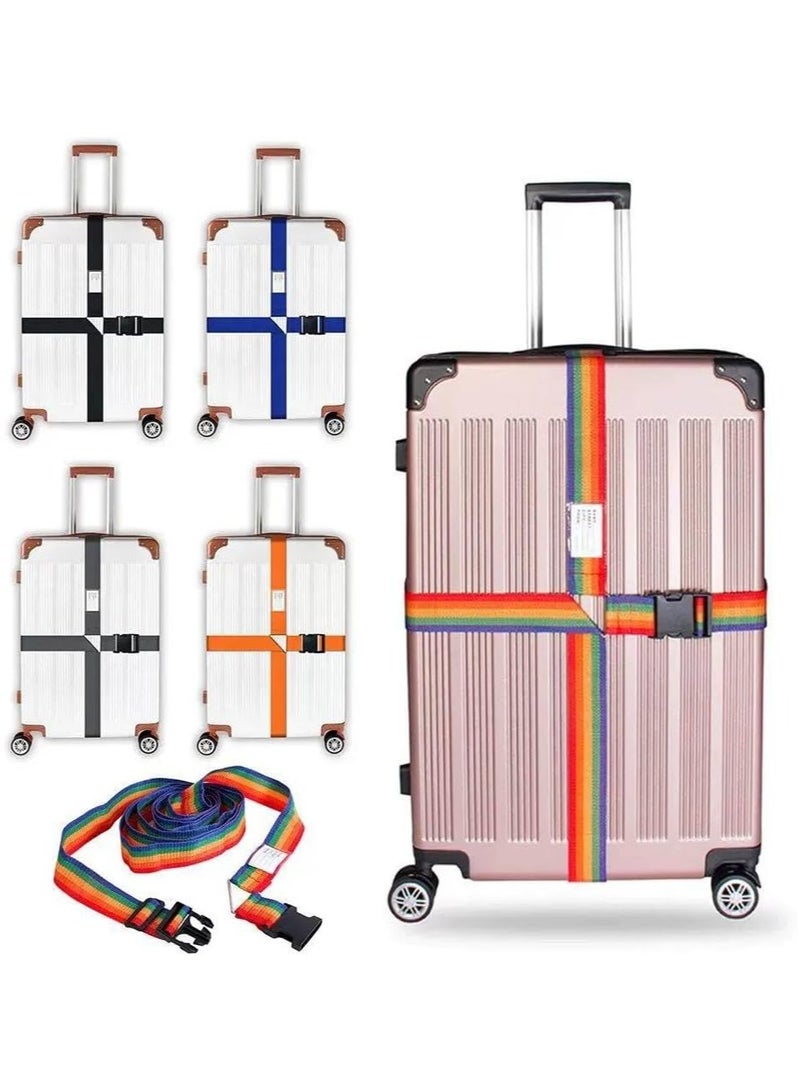 2pcs 5cm Luggage Straps with Password Lock Buckle, Multicolor Luggage Straps with Lock and Buckle Belt Length 180cm, Travel Luggage Straps Easily Recognizable  - Image 2