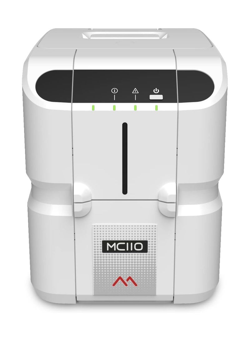 Matica MC110 Dual-Sided ID Card Printer, 300 DPI Resolution, Dye Sublimation/Thermal Transfer, 100-Card Input / 30-Card Output, CR-80 Card Size, USB Connectivity - Image 1