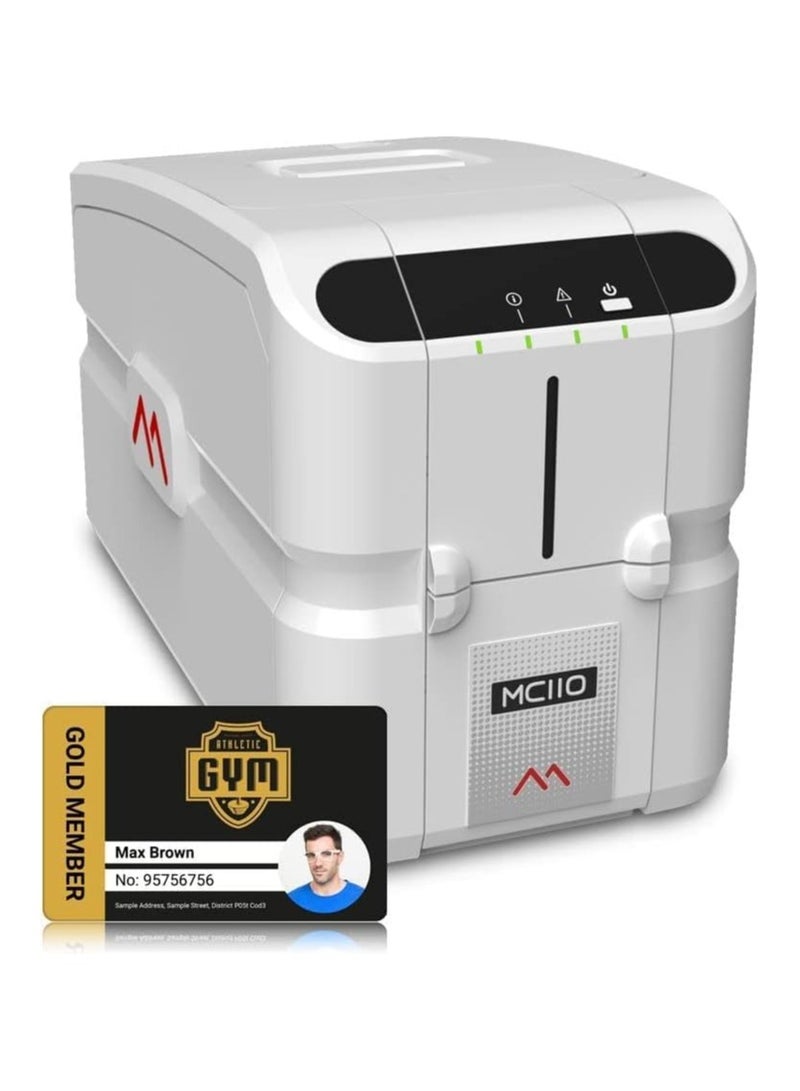 Matica MC110 Dual-Sided ID Card Printer, 300 DPI Resolution, Dye Sublimation/Thermal Transfer, 100-Card Input / 30-Card Output, CR-80 Card Size, USB Connectivity - Image 2