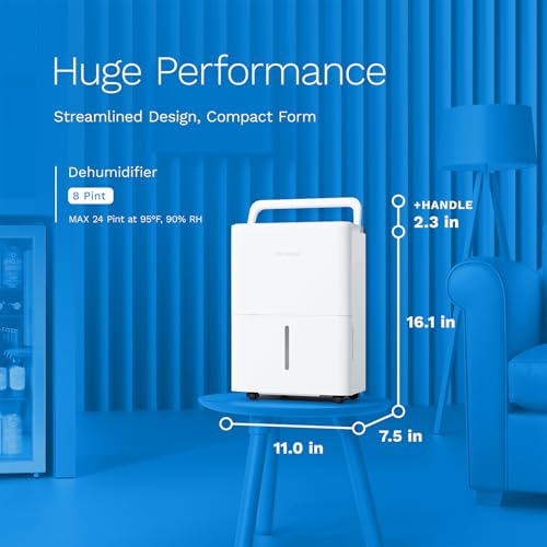 hOmeLabs Dehumidifier 1,800 Sq Ft Wi-Fi (8 Pint MAX 24 Pint at 95°F, 90% RH) for Advanced Humidity & Moisture Control, Quiet, Efficient, Auto Shut-off, Ideal for Home, Basement, Office - Image 2