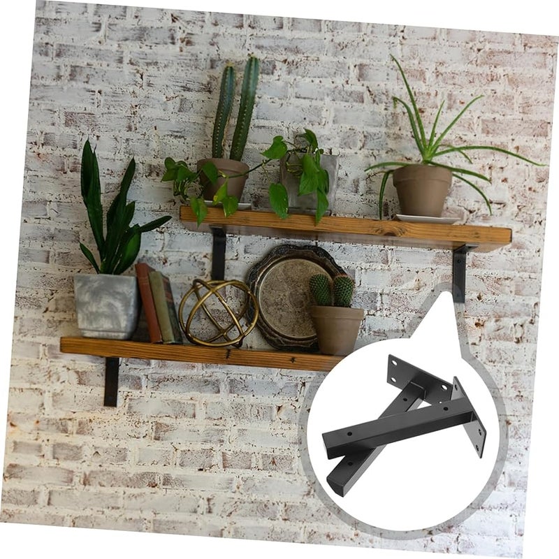 Tehaux 2 Pack Heavy Duty Floating Shelf Brackets For Books Plants Home Decor Easy Installation - Image 4