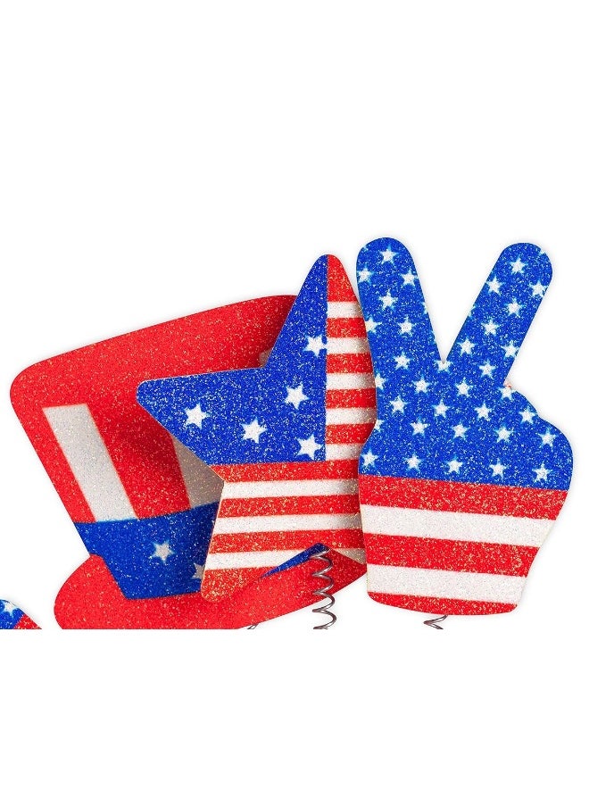 Moon Boat - Moon Boat 10PCS Patriotic Head Boppers Headband - Star Uncle Sam Hat Balloons- Fourth 4th of July Party Accessories Favors Decorations - Image 1