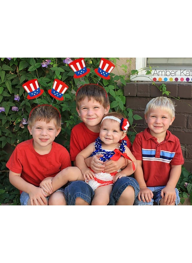 Moon Boat - Moon Boat 10PCS Patriotic Head Boppers Headband - Star Uncle Sam Hat Balloons- Fourth 4th of July Party Accessories Favors Decorations - Image 1