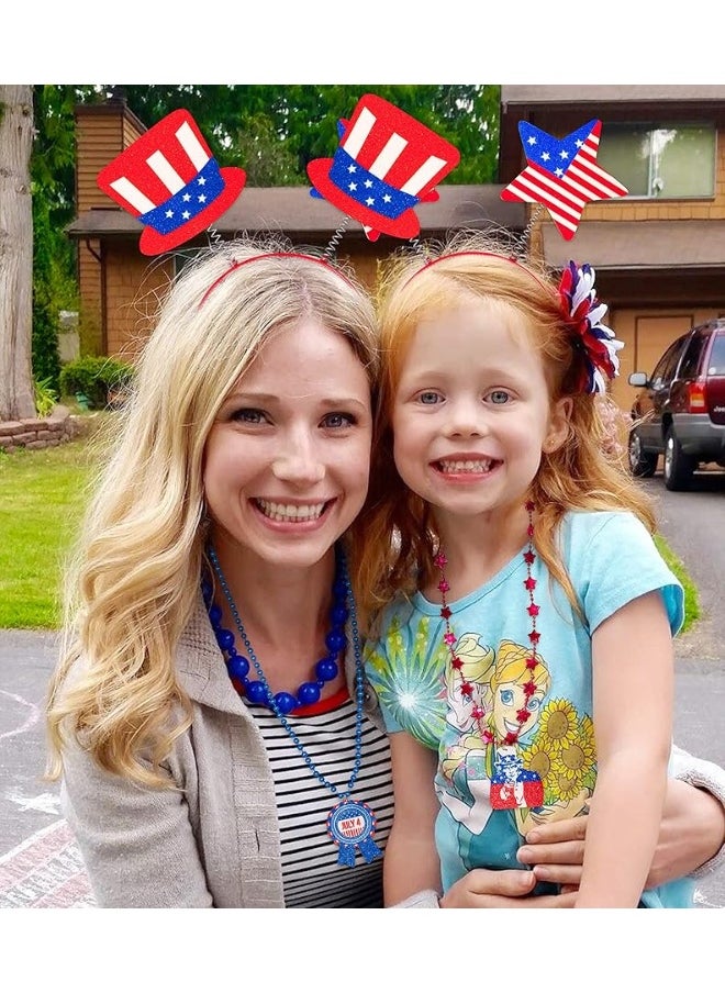 Moon Boat - Moon Boat 10PCS Patriotic Head Boppers Headband - Star Uncle Sam Hat Balloons- Fourth 4th of July Party Accessories Favors Decorations - Image 1