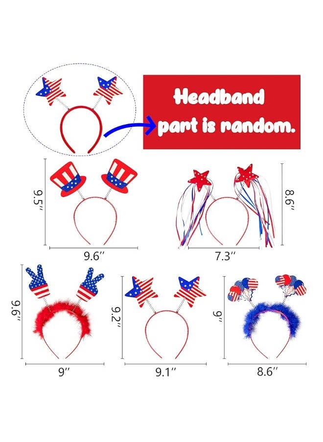 Moon Boat - Moon Boat 10PCS Patriotic Head Boppers Headband - Star Uncle Sam Hat Balloons- Fourth 4th of July Party Accessories Favors Decorations - Image 1