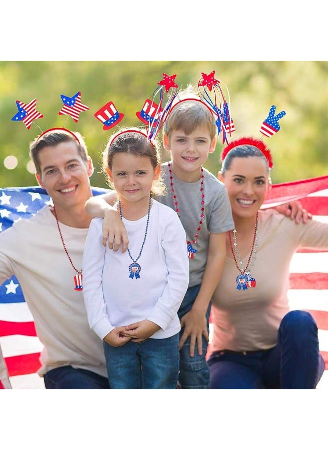 Moon Boat - Moon Boat 10PCS Patriotic Head Boppers Headband - Star Uncle Sam Hat Balloons- Fourth 4th of July Party Accessories Favors Decorations - Image 1
