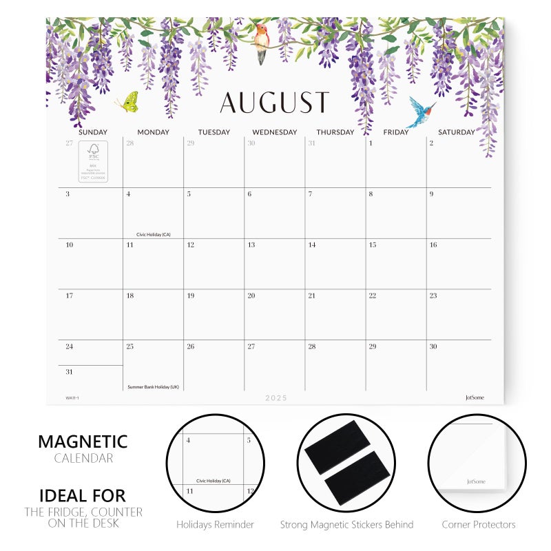 Jotsome Magnetic Calendar For Refrigerator 2025-2026  Monthly Fridge Calendar From Now To December 2026 13X11 Inch  Easy Organizing (Floral) - Image 3