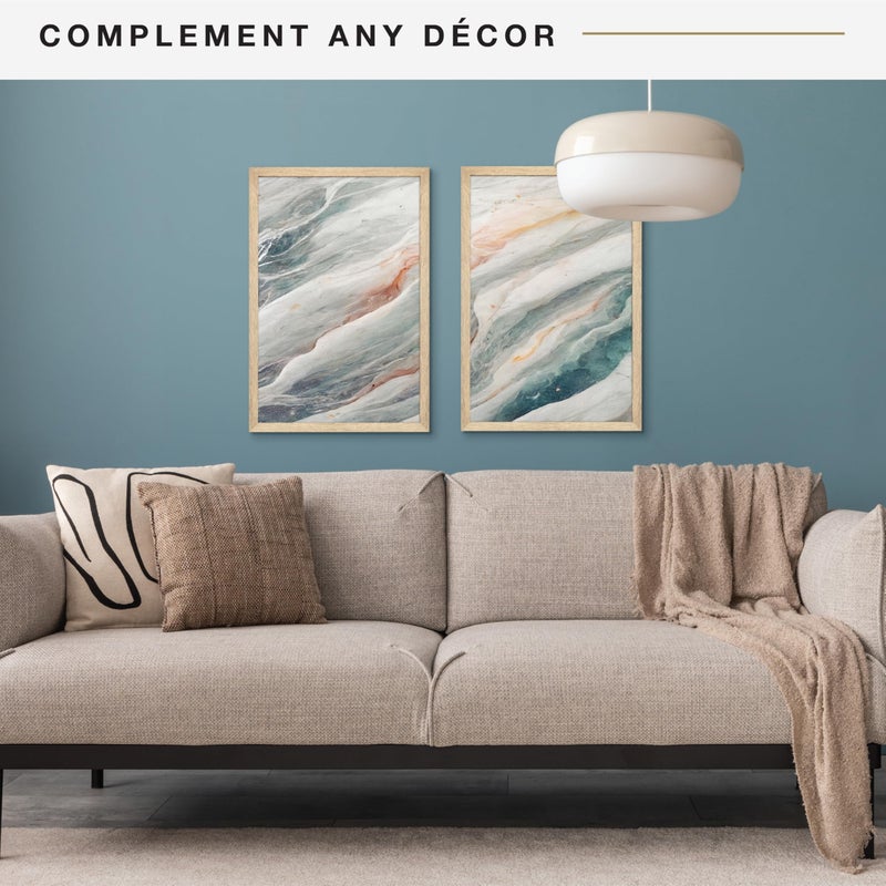 MCS Studio Gallery 20x30 Poster Frame Natural Woodgrain Engineered Wood, Vertical & Horizontal Wall Hanging Large Picture Frame for Photos, Posters & Art Prints (2-Pack) - Image 3