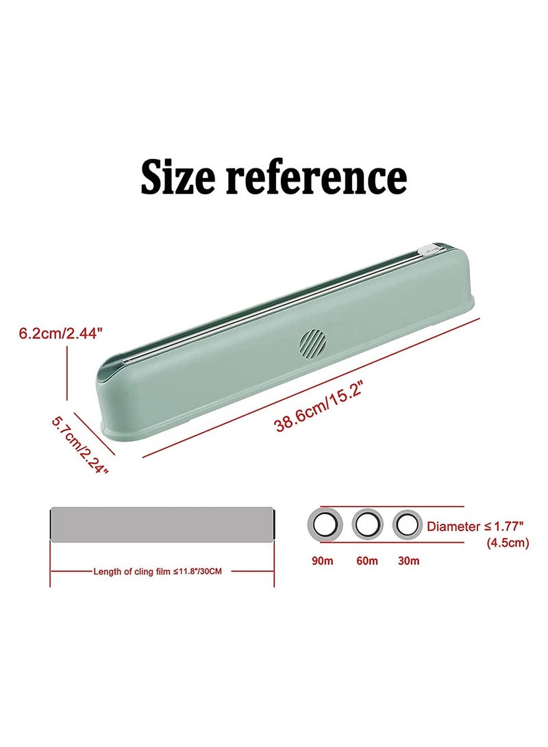 Cling Film Dispenser with Cutter Reusable Plastic Food Wrap Dispenser Cutter for Cling Film, Tin Foil, Kitchen Wall-Mounted Cling Film Storage and Cutting Box, With 1 Box of Plastic Wrap - Image 5