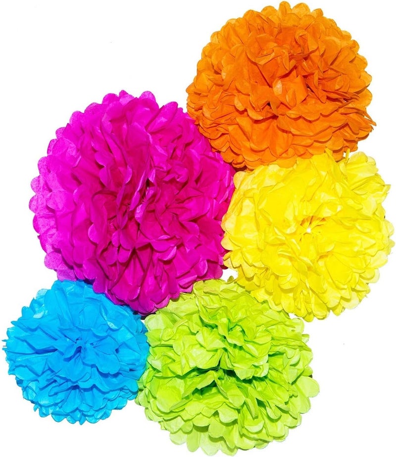 SUSIFT Paper Pom Poms - 15 pcs of 10, 12, 14 Inch - Paper Flowers - Perfect for Wedding Decor - Birthday Celebration - Wedding Party and Outdoor Decoration - Image 1