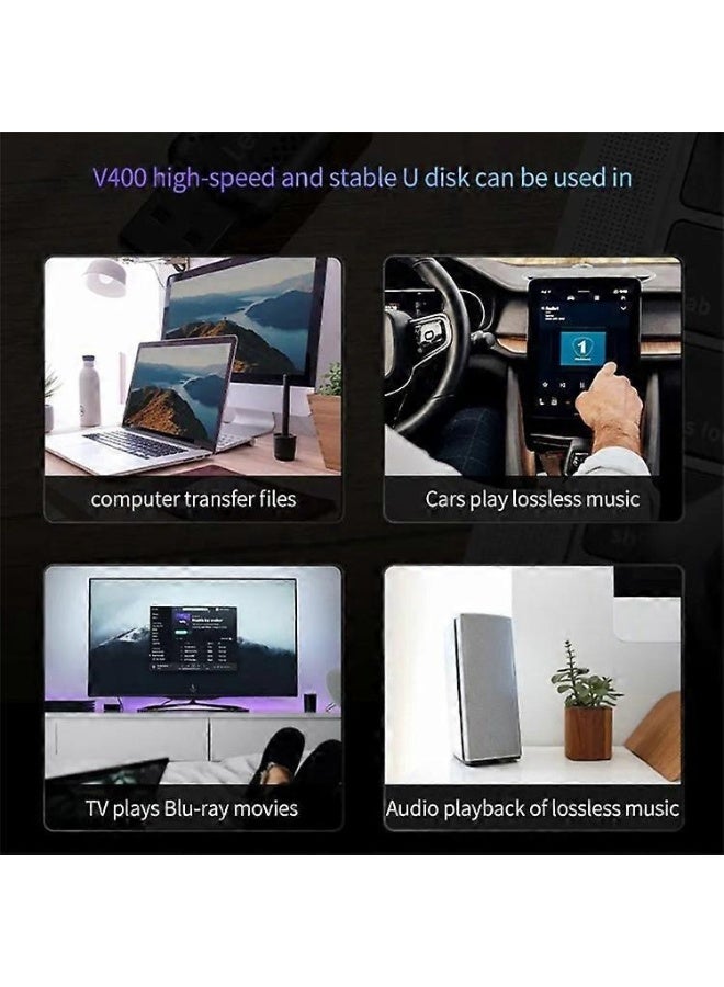 ليكسار D400 سعة عالية USB 3.1 للاستخدام المزدوج 100 ميجابايت/ثانية 128 جيجابايت - Image 3