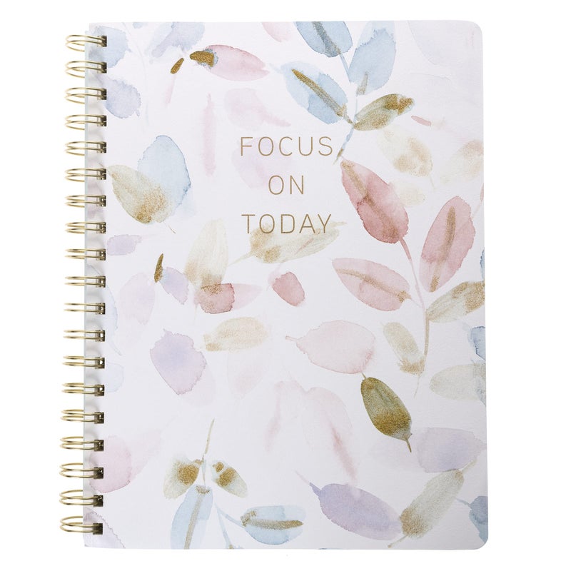 Graphique Vegan Leather Spiral Journal - Focus Design - 192 Lined Pages - Perfect for Taking Notes, Lists and More (8" x 10") - Image 1