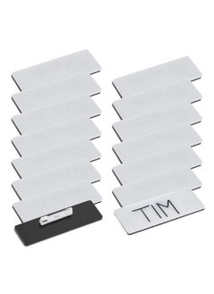 Juvale 15Pack Blank Name Tag Pin Badges White Blank Name Tags For Employee Id Badges Custom Personnel Labels For Retail Stores Restaurants And Offices (3X1In)  - Image 1
