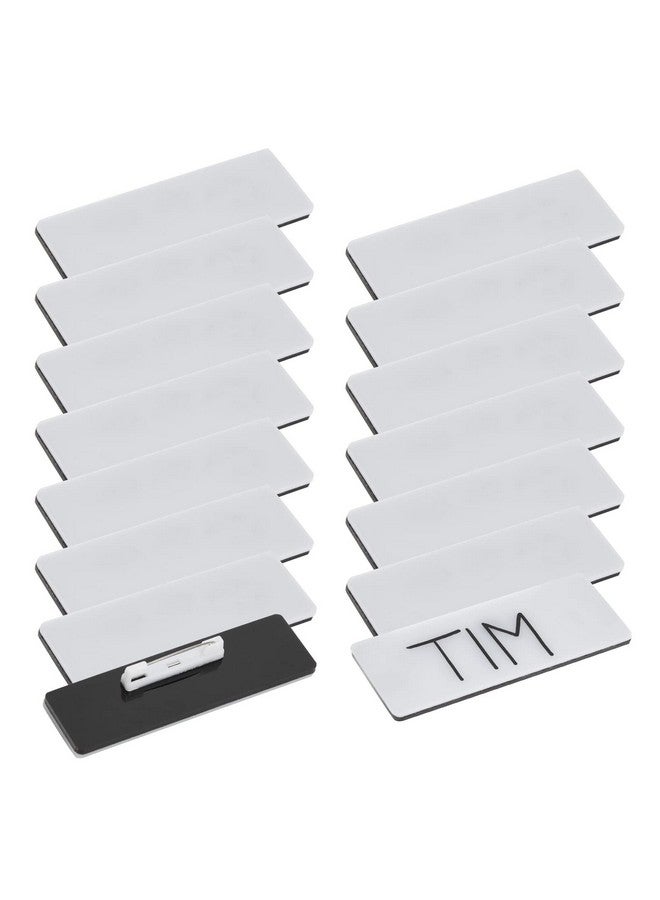 Juvale 15Pack Blank Name Tag Pin Badges White Blank Name Tags For Employee Id Badges Custom Personnel Labels For Retail Stores Restaurants And Offices (3X1In) - Image 1