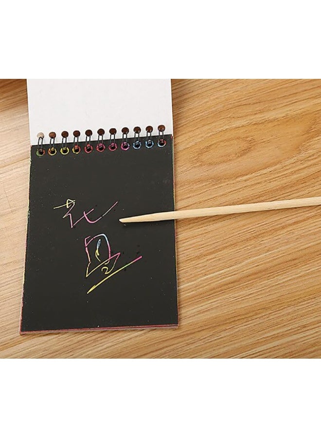 ® Scratch Notepad Pack of 3 with Magical Rainbow Color, Notepad with Pencil Stick, Educational Toy for Kids - Image 3